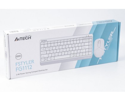 Комплект клавіатура+мишка A4Tech FG1112 (White) Fstyler, бездротовий, USB, білий Комплект клавіатура+мишка A4Tech FG1112 (White) Fstyler, бездротовий, USB, білий