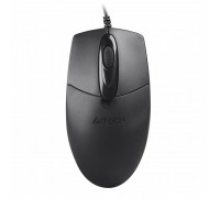 Миша A4Tech OP-720S USB (Black), дротова, беззвучне натискання, 1200 dpi, чорна