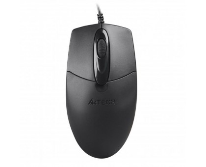 Миша A4Tech OP-720S USB (Black), дротова, беззвучне натискання, 1200 dpi, чорна