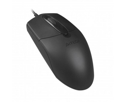 Миша A4Tech OP-720S USB (Black), дротова, беззвучне натискання, 1200 dpi, чорна