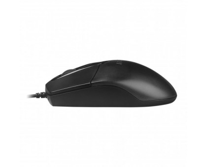 Миша A4Tech OP-720S USB (Black), дротова, беззвучне натискання, 1200 dpi, чорна