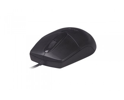 Миша A4Tech OP-720S USB (Black), дротова, беззвучне натискання, 1200 dpi, чорна