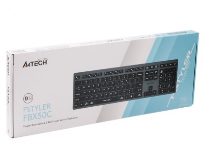 Клавіатура A4Tech FBX50C (Grey) Fstyler бездротова з ножичним перемикачем, сірий Клавіатура A4Tech FBX50C (Grey) Fstyler бездротова з ножичним перемикачем, сірий