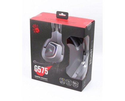 Гарнітура ігрова Bloody G575 (Grey) з мікрофоном, Hi Fi, 7.1 віртуальний звук, RGB підсвічування, USB Гарнітура ігрова Bloody G575 (Grey) з мікрофоном, Hi Fi, 7.1 віртуальний звук, RGB підсвічування, USB