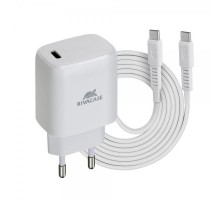 Мережевий ЗП, 1 USB Type-C, PD 20 Вт, кабель Type-C, білий