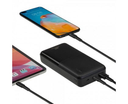 Акумуляторна батарея для зарядки портативних пристроїв RIVACASE RIVAPOWER VA2571 (Black), павербанк, 20000 mA, QC/PD 18 Вт, чорний