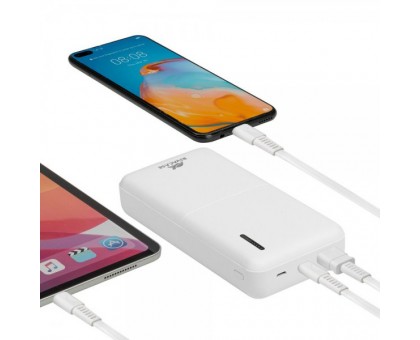 Акумуляторна батарея для зарядки портативних пристроїв RIVACASE RIVAPOWER VA2571 (White), павербанк, 20000 mA, QC/PD 18 Вт, бiлий Акумуляторна батарея для зарядки портативних пристроїв RIVACASE RIVAPOWER VA2571 (White), павербанк, 20000 mA, QC/PD 18 Вт, бiлий