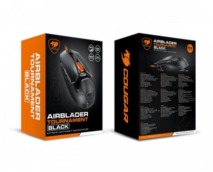 Миша ігрова Cougar AirBlader Tournament (Black), USB, 20000 dpi, сенсор PixArt PMW3399 чорна Миша ігрова Cougar AirBlader Tournament (Black), USB, 20000 dpi, сенсор PixArt PMW3399 чорна