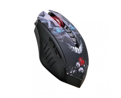 Миша ігрова бездротова A4-Tech Bloody R80 Plus (Skull), чорна з малюнком