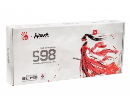 Механічна клавіатура A4Tech Bloody S98 (Naraka), ігрова, USB, RGB підсвічування, BLMS Red Switch Механічна клавіатура A4Tech Bloody S98 (Naraka), ігрова, USB, RGB підсвічування, BLMS Red Switch
