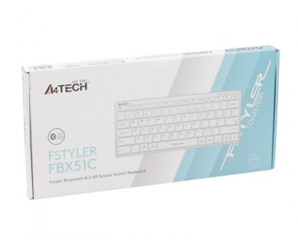 Клавіатура A4Tech Fstyler FBX51C бездротовa, біла