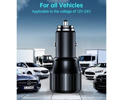 Автомобільне ЗУ TC0010-BK, 2 порти, 63Вт, QC3.0+PD, пластик, чорний