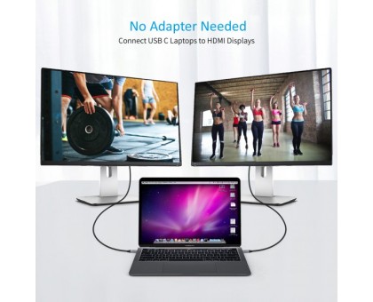Кабель Choetech CH0021-BK, USB-C на HDMI, 4K 60 Гц, 1.8 м Кабель Choetech CH0021-BK, USB-C на HDMI, 4K 60 Гц, 1.8 м
