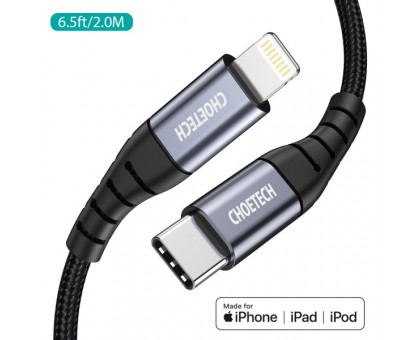 Кабель Choetech IP0041-BK ,Power Delivery (PD), C-тато/Lightning, 2 м. Кабель Choetech IP0041-BK ,Power Delivery (PD), C-тато/Lightning, 2 м.