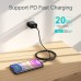 Кабель Choetech IP0041-BK ,Power Delivery (PD), C-тато/Lightning, 2 м.