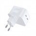 Мережевий зарядний пристрій Choetech Q5008-EU-WH, 2 USB-С