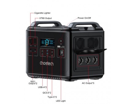 Зарядна станція Choetech BS006-EU-BK 2000Вт