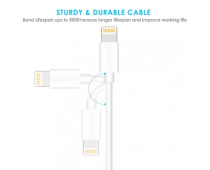 Кабель Choetech IP0027-WH, USB 2.0 А-тато/Lightning, 1.8 м. Кабель Choetech IP0027-WH, USB 2.0 А-тато/Lightning, 1.8 м.