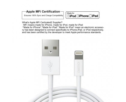 Кабель Choetech IP0027-WH, USB 2.0 А-тато/Lightning, 1.8 м. Кабель Choetech IP0027-WH, USB 2.0 А-тато/Lightning, 1.8 м.