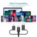 Кабель Choetech IP0030-BK, USB 2.0 AM-папа/Lightning/Micro/Type-C USB, 1.2 м.