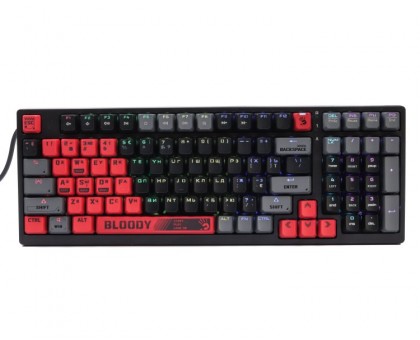 Механічна клавіатура A4Tech Bloody S98 (Sports Red), USB, RGB підсвічування, BLMS Red Plus Switch, чорно-червона Механічна клавіатура A4Tech Bloody S98 (Sports Red), USB, RGB підсвічування, BLMS Red Plus Switch, чорно-червона
