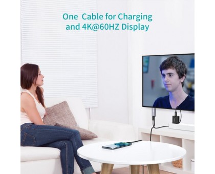 Кабель Choetech XCH-M180GY, USB-C на HDMI, 1.8м Кабель Choetech XCH-M180GY, USB-C на HDMI, 1.8м