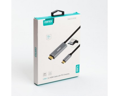 Кабель Choetech XCH-M180GY, USB-C на HDMI, 1.8м Кабель Choetech XCH-M180GY, USB-C на HDMI, 1.8м