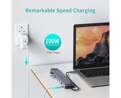 Адаптер Choetech HUB-M20-GY, USB Type-C 11-в-1