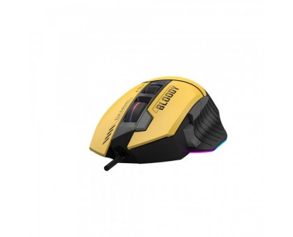 Миша ігрова A4Tech Bloody W95 Max (Sports Lime), активоване ПЗ Bloody, RGB, 12000 CPI, 50M натискань, колір жовтий