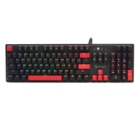 Механічна клавіатура A4Tech Bloody S510R (Fire Black), червоні світчі, чорна, RGB підсвічування клавіш, USB