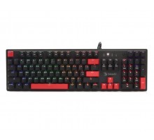 Механічна клавіатура A4Tech Bloody S510R (Fire Black), червоні світчі, чорна, RGB підсвічування клавіш, USB