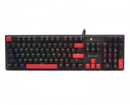 Механічна клавіатура A4Tech Bloody S510R (Fire Black), червоні світчі, чорна, RGB підсвічування клавіш, USB Механічна клавіатура A4Tech Bloody S510R (Fire Black), червоні світчі, чорна, RGB підсвічування клавіш, USB