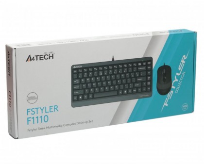 Комплект клавіатура+мишка A4Tech F1110 (Grey) Fstyler, дротовий, USB, чорно-сірий Комплект клавіатура+мишка A4Tech F1110 (Grey) Fstyler, дротовий, USB, чорно-сірий