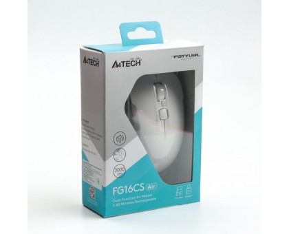 Миша бездротова безшумна A4Tech Fstyler FG16CS Air (White), USB, колір білий Миша бездротова безшумна A4Tech Fstyler FG16CS Air (White), USB, колір білий