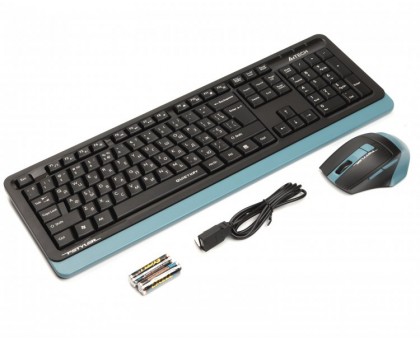 Комплект бездротовий клавіатура з мишою A4Tech Fstyler FGS1035Q (Navy Blue), чорно-синій, USB Комплект бездротовий клавіатура з мишою A4Tech Fstyler FGS1035Q (Navy Blue), чорно-синій, USB
