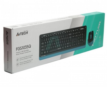 Комплект бездротовий клавіатура з мишою A4Tech Fstyler FGS1035Q (Navy Blue), чорно-синій, USB Комплект бездротовий клавіатура з мишою A4Tech Fstyler FGS1035Q (Navy Blue), чорно-синій, USB