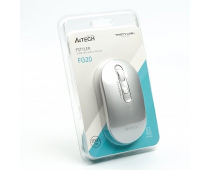 Миша бездротова A4Tech Fstyler FG20 (Icy White), USB, колір сріблястий Миша бездротова A4Tech Fstyler FG20 (Icy White), USB, колір сріблястий