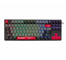 Механічна ігрова клавіатура Bloody S87 Energy Red, червоні світчі, RGB підсвічування клавіш, USB, чорний