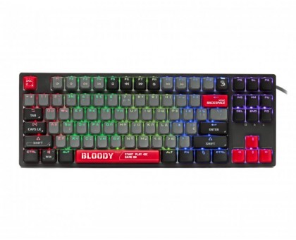 Механічна ігрова клавіатура Bloody S87 Energy Red, червоні світчі, RGB підсвічування клавіш, USB, чорний Механічна ігрова клавіатура Bloody S87 Energy Red, червоні світчі, RGB підсвічування клавіш, USB, чорний