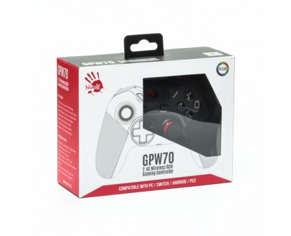 Бездротовий геймпад Bloody GPW70 (Sports Black), 2.4G/USB, чорний Бездротовий геймпад Bloody GPW70 (Sports Black), 2.4G/USB, чорний