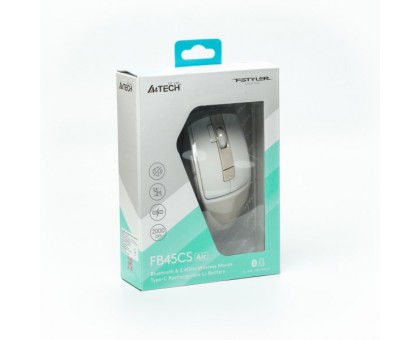 Миша бездротова A4Tech Fstyler FG45CS Air (Cream Beige), USB, колір білий+бежевий Миша бездротова A4Tech Fstyler FG45CS Air (Cream Beige), USB, колір білий+бежевий
