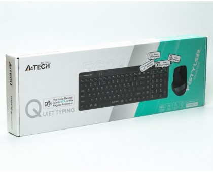 Комплект клавіатура+мишка A4Tech FG2400 Air (Black) Fstyler, бездротовий, колір чорний Комплект клавіатура+мишка A4Tech FG2400 Air (Black) Fstyler, бездротовий, колір чорний
