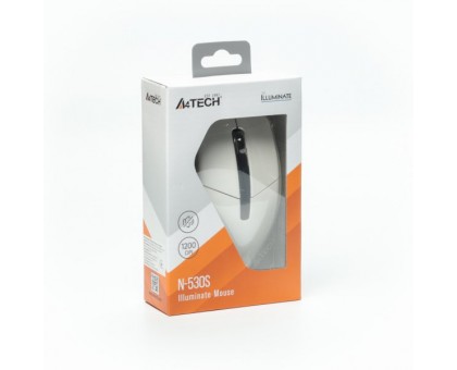 Миша A4Tech N-530S (White) дротова безшумна USB, синє підсвічування, 1200 dpi, колір білий Миша A4Tech N-530S (White) дротова безшумна USB, синє підсвічування, 1200 dpi, колір білий