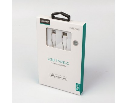 Кабель Choetech IP0040-WH ,Power Delivery (PD), C-тато/Lightning, 1 м. Кабель Choetech IP0040-WH ,Power Delivery (PD), C-тато/Lightning, 1 м.