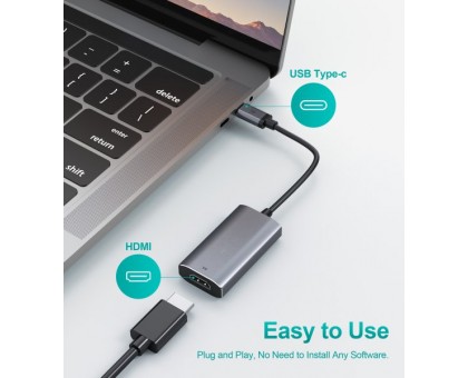 Адаптер-перехідник USB Type-C на HDMI Choetech HUB-H16-GY Адаптер-перехідник USB Type-C на HDMI Choetech HUB-H16-GY
