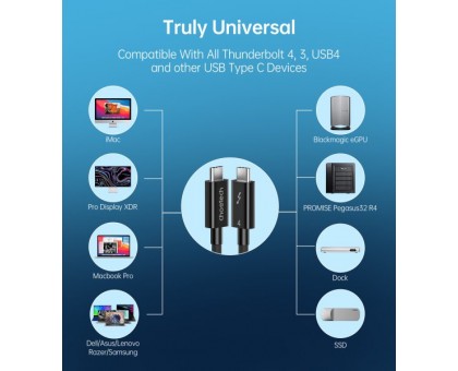 Кабель Choetech A3010-BK,Thunderbolt4 (40 Gb) Power Delivery (PD), до 100 Ватт C-тато/C-тато, 0.8 м. Кабель Choetech A3010-BK,Thunderbolt4 (40 Gb) Power Delivery (PD), до 100 Ватт C-тато/C-тато, 0.8 м.