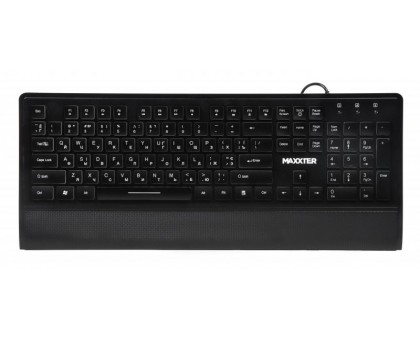 Клавіатура Maxxter KB-301-UL, USB, підсвітлення клавіш, чорного кольору Клавіатура Maxxter KB-301-UL, USB, підсвітлення клавіш, чорного кольору