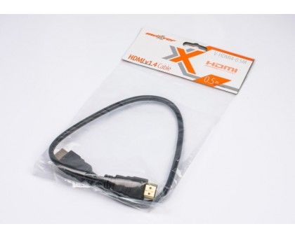 Кабель Maxxter V-HDMI4-0.5M HDMI V.2.0, 4К 60 Гц, позолочені конектори, 0.5 м Кабель Maxxter V-HDMI4-0.5M HDMI V.2.0, 4К 60 Гц, позолочені конектори, 0.5 м