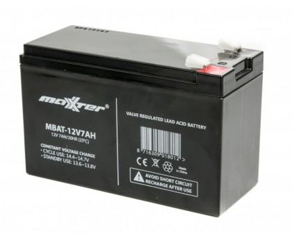 Акумуляторна батарея Maxxter MBAT-12V7AH, 12В 7Ач Акумуляторна батарея Maxxter MBAT-12V7AH, 12В 7Ач