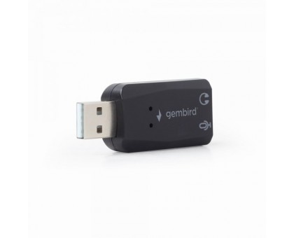 Адаптер Gembird SC-USB2.0-01, USB2.0 to Audio, чорного кольору, блістер Адаптер Gembird SC-USB2.0-01, USB2.0 to Audio, чорного кольору, блістер